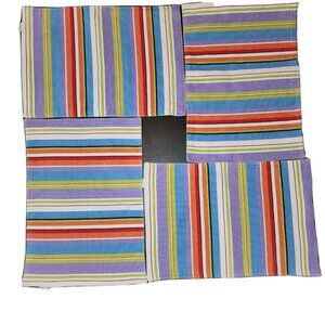 Nordstrom Home Vibrant Stripes 100% Heavy Cotton Sqaure 14x19” Placemat Set Of 4